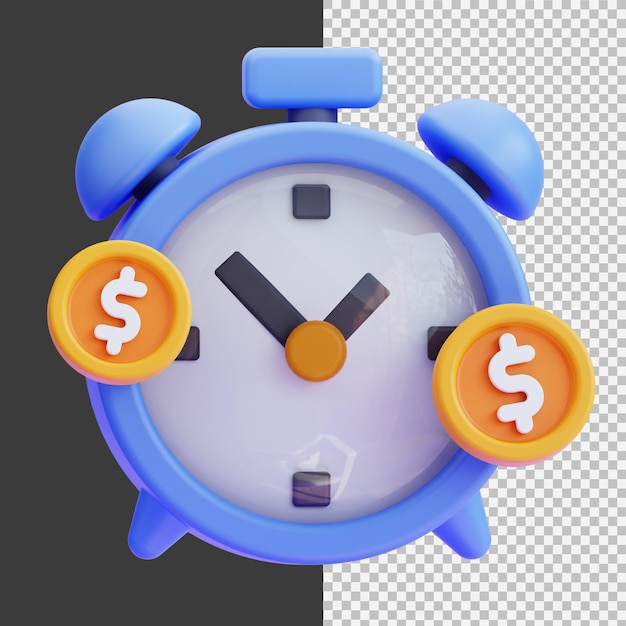 Clock with Coins Representing Time as a Valuable Asset