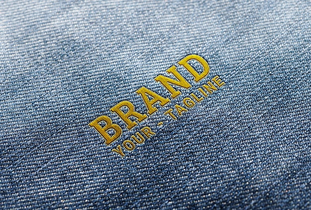 Close da maquete de bordado de jeans