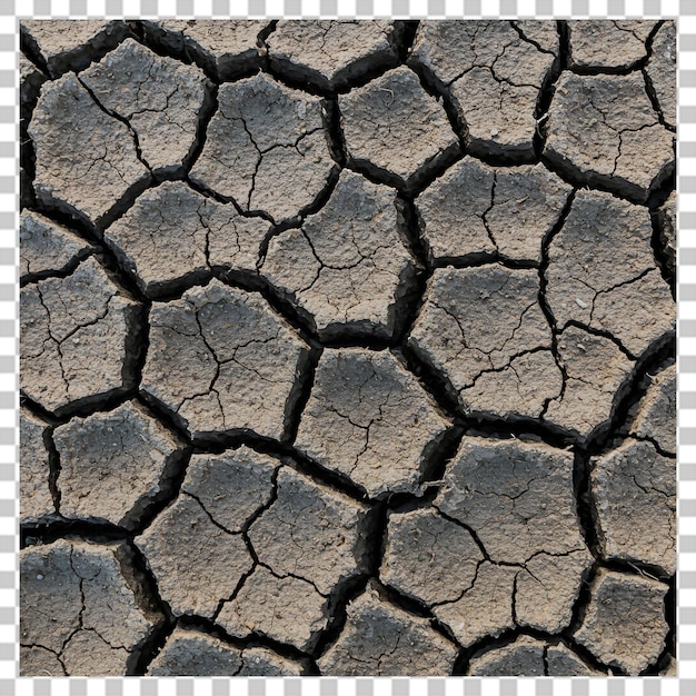 Close-Up da textura da Terra rachada com fissuras isoladas