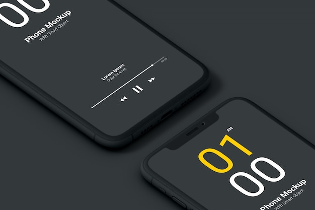 Close Up Dark Phone Mockup