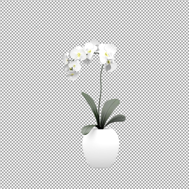 Close-up de flor em um vaso renderização 3D