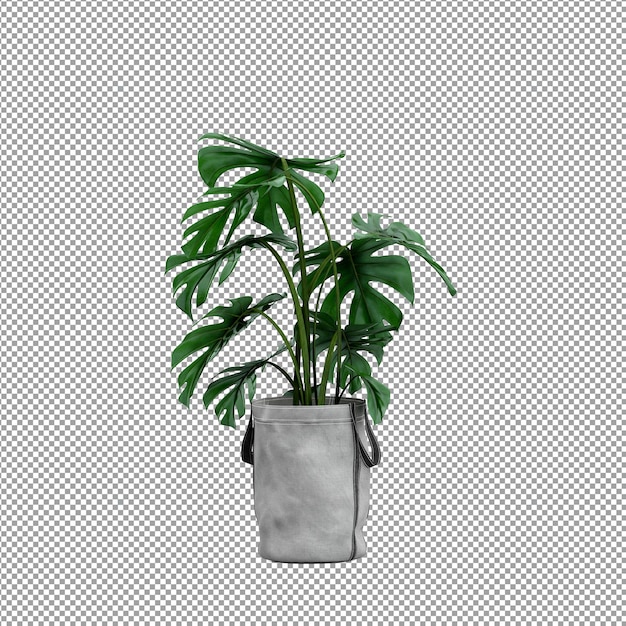 Close-up de flor em um vaso renderização 3D