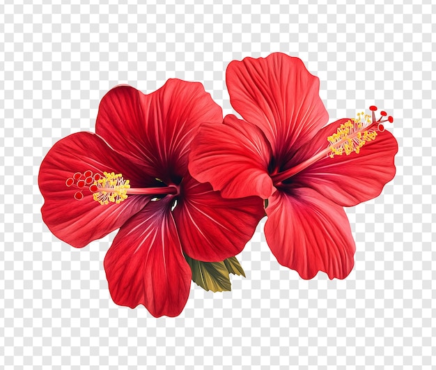 Close-up de flores de hibisco vermelhas e vibrantes