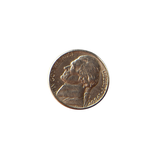Close-up de moedas isoladas