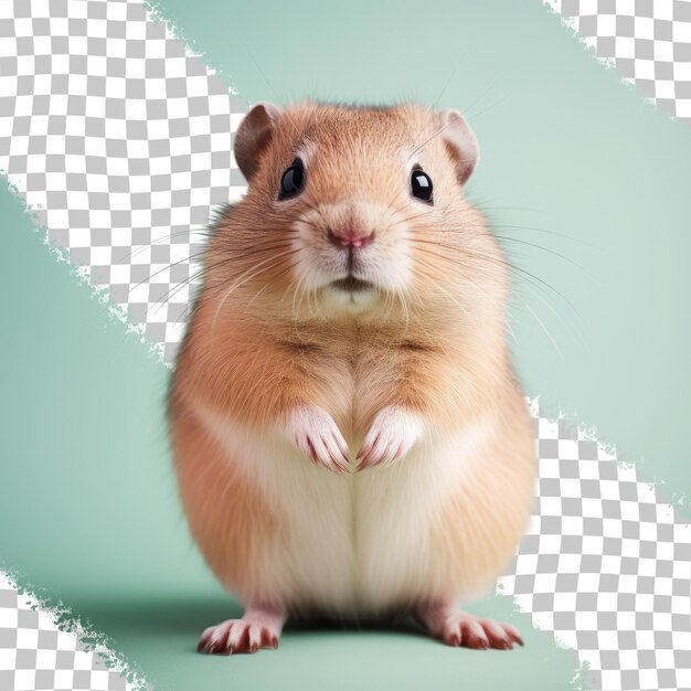 PSD close-up de um adorável gerbil com cauda gorda em um fundo transparente