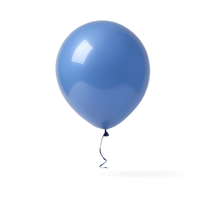 PSD close-up de um balão flutuante azul metálico