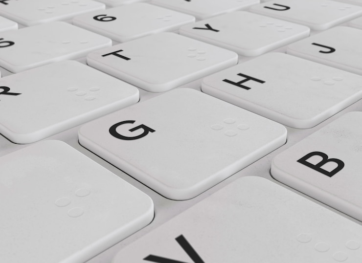 PSD close-up desain mockup tombol keyboard