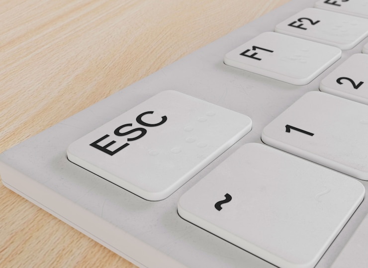 PSD close-up desain mockup tombol keyboard