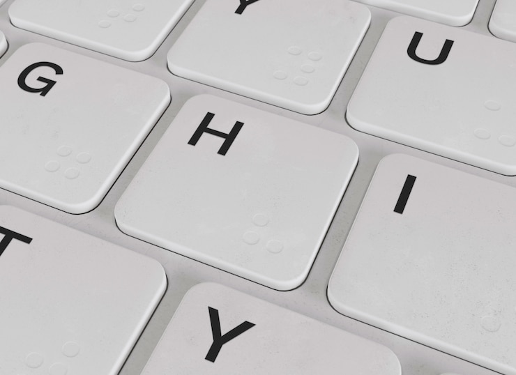 PSD close-up desain mockup tombol keyboard