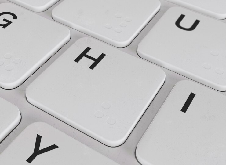 PSD close-up desain mockup tombol keyboard