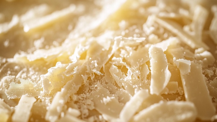 PSD close-up di formaggio tritato con consistenza dettagliata