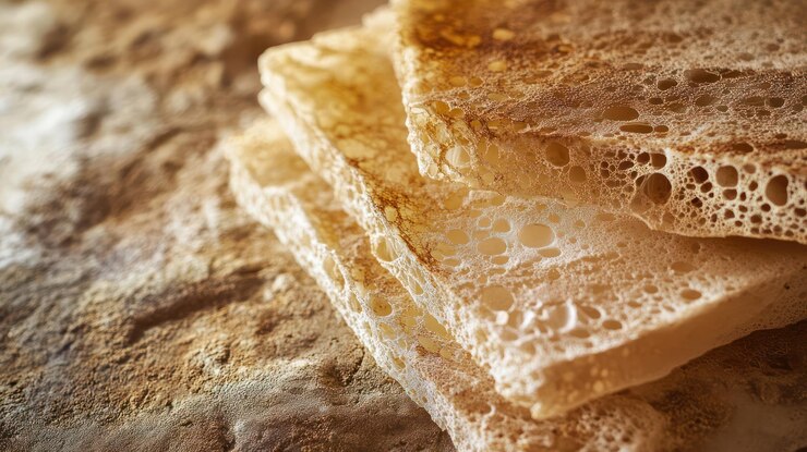 PSD close-up di pane impilato con sacche d'aria