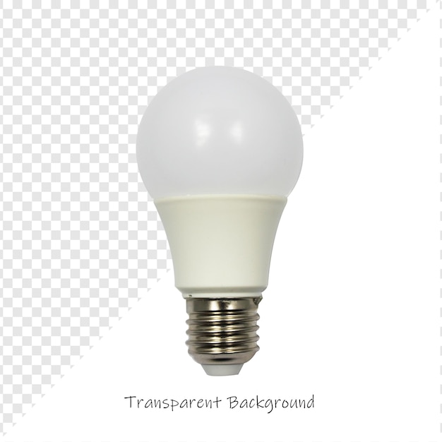 Close-up di una lampadina a LED ad efficienza energetica con sfondo trasparente