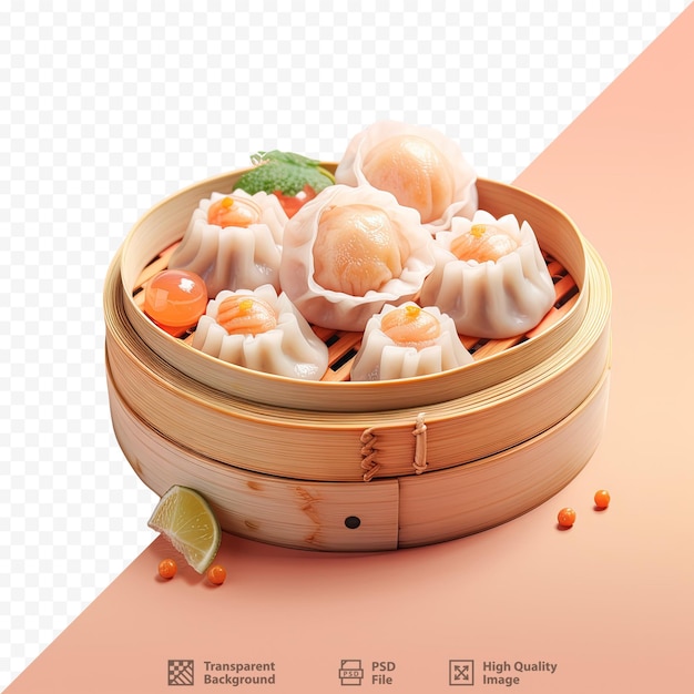 PSD close-up de dim sum sur un fond transparent