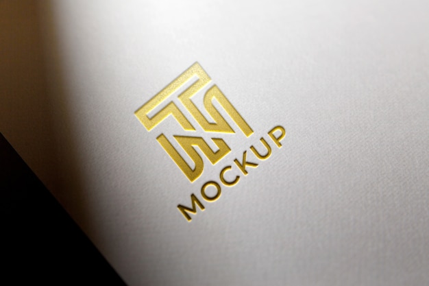 Close-up em mockup de logotipo de recorte