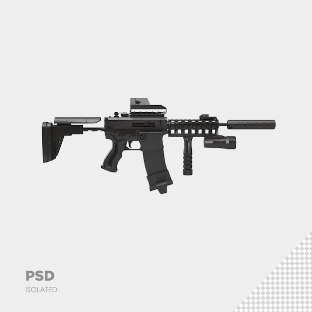 close-up em renderização isolada de arma