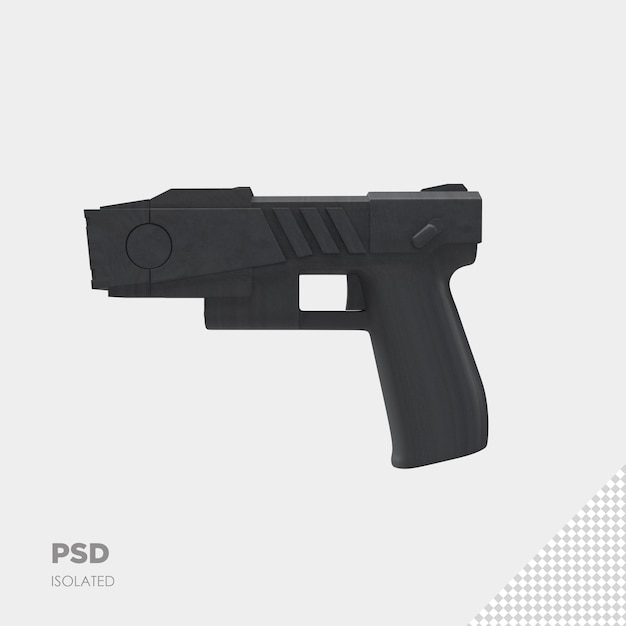 close-up em renderização isolada de arma