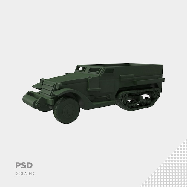 PSD close-up em renderização isolada de carro militar