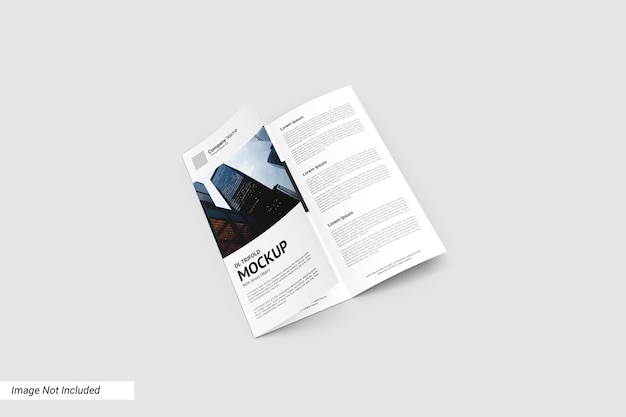 Close-up em Trifold Flyer Mockup Isolated