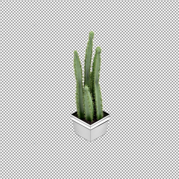 Close-up em uma flor em um vaso em renderização 3D