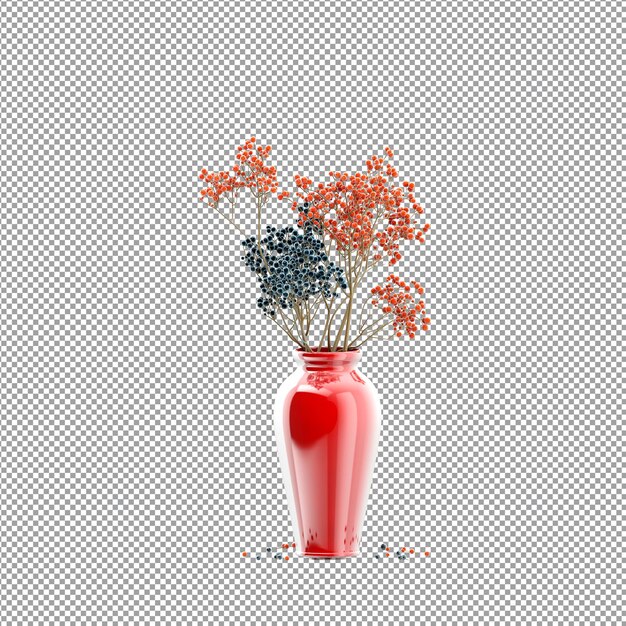 PSD close-up em uma flor em um vaso. renderização 3d