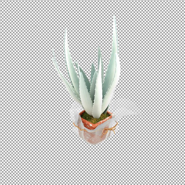 Close-up em uma flor em um vaso. Renderização 3D