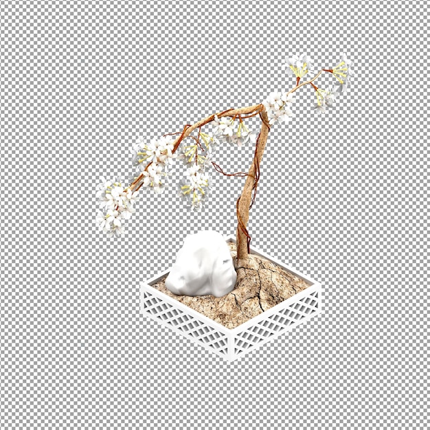 Close-up em uma flor em um vaso. renderização 3d