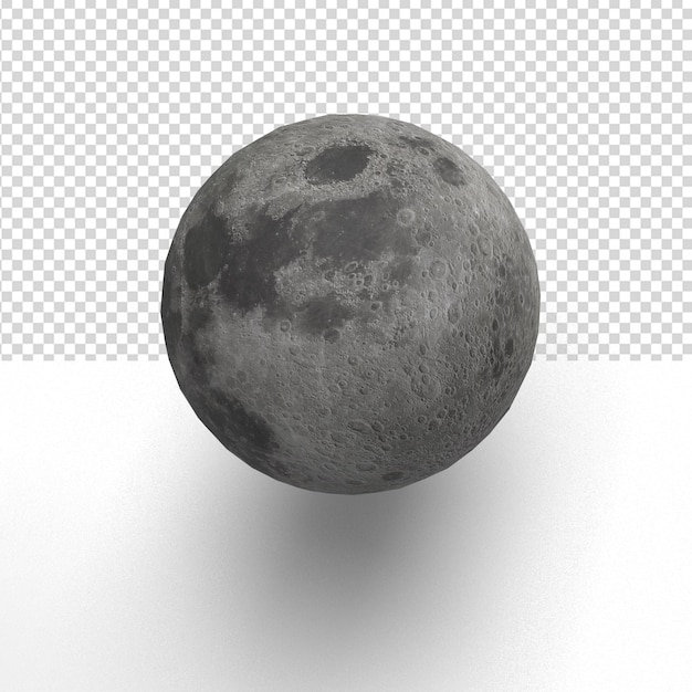 Close-up em uma lua em renderização 3d isolada