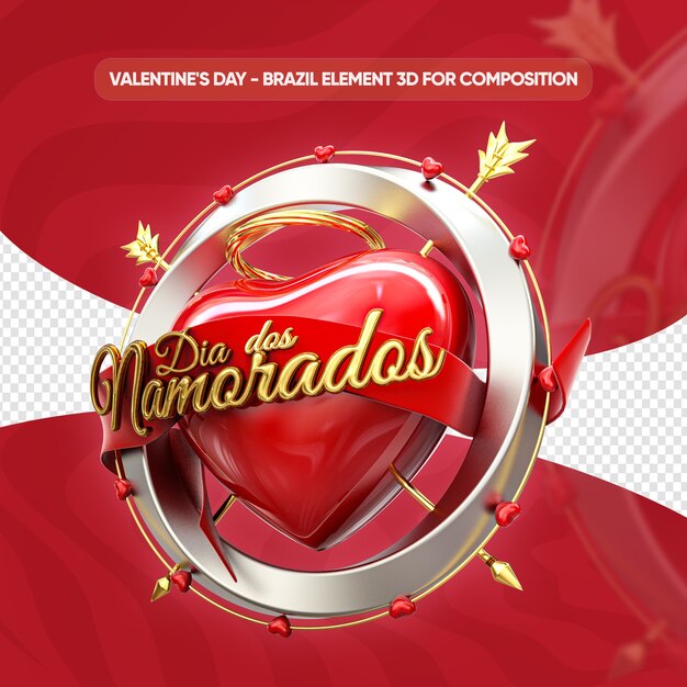 Close up il giorno di San Valentino logo rendering isolato