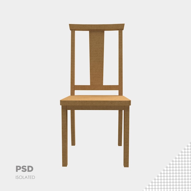 Close-up na cadeira 3d isolado premium psd