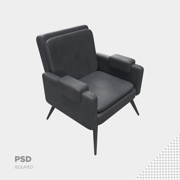 Close-up na cadeira do sofá 3d isolado premium psd