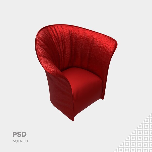 Close-up na cadeira do sofá 3d isolado premium psd