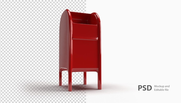 Close-up na caixa de correio isolada em renderização 3D