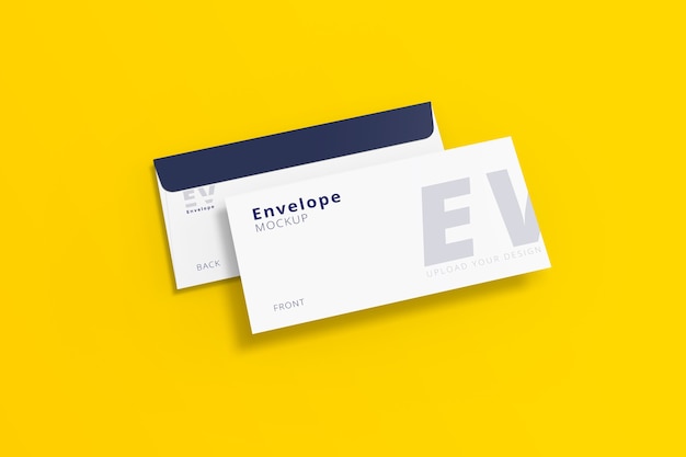 Close-up na maquete de envelope realista