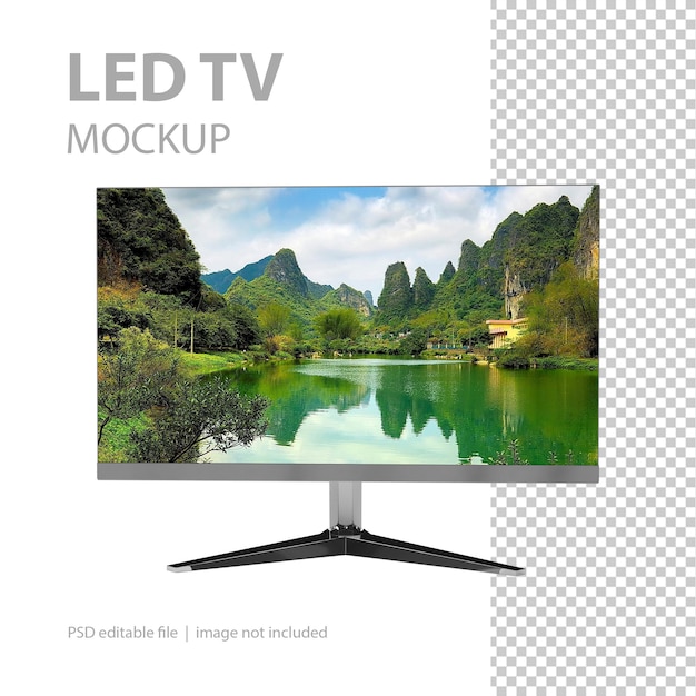 Close-up na tv mockup isolado