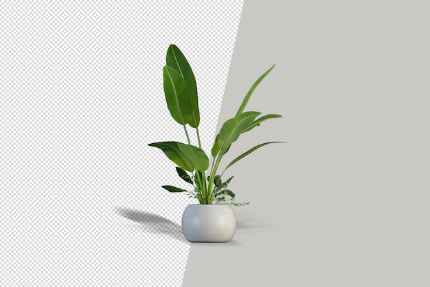 Close-up nas flores na maquete 3d do interior do vaso