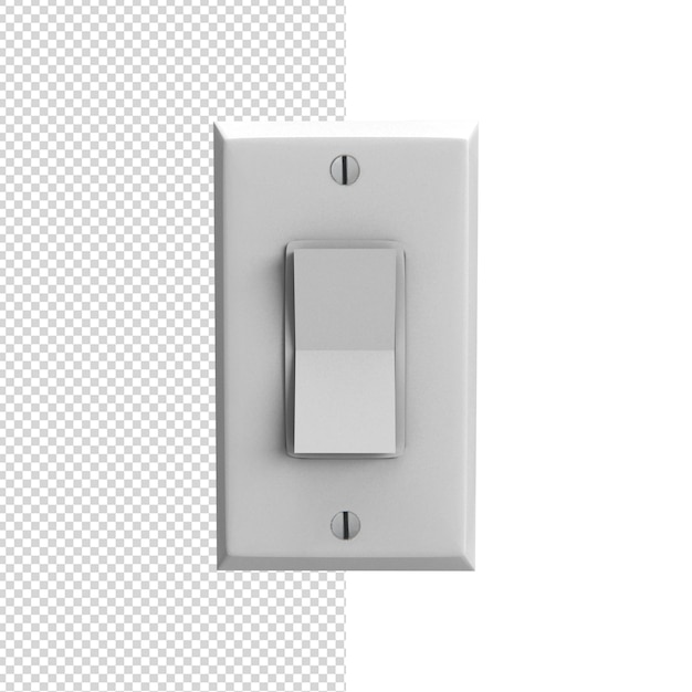 PSD close-up no interruptor de luz 3d isolado premium psd