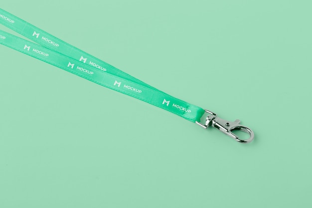 Close-up no projeto de maquete de lanyard
