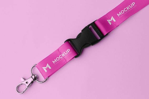 Close-up no projeto de maquete de lanyard