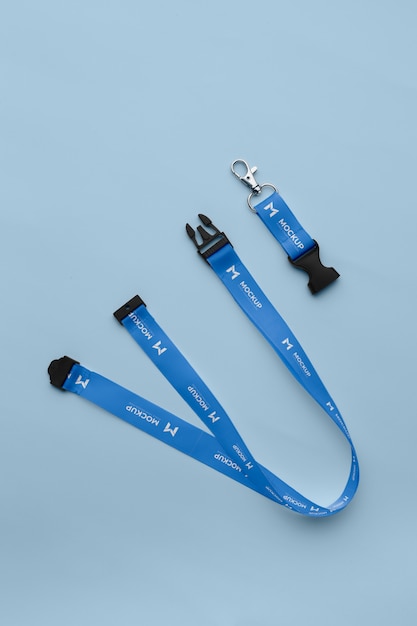 Close-up no projeto de maquete de lanyard