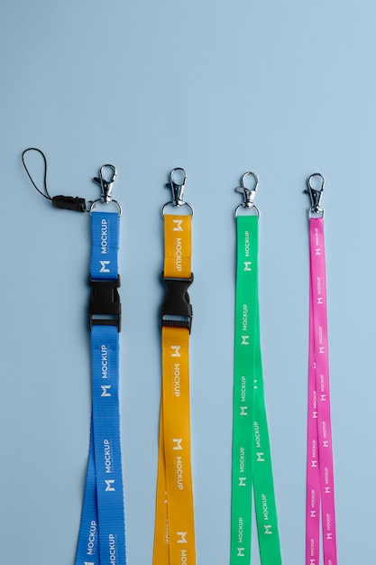 Close-up no projeto de maquete de lanyard