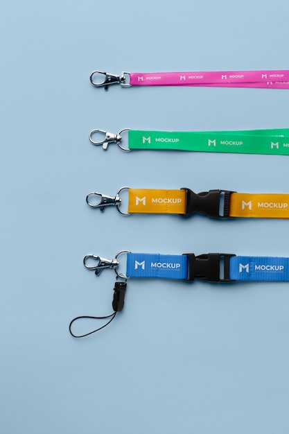Close-up no projeto de maquete de lanyard