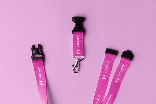 Close-up no projeto de maquete de lanyard