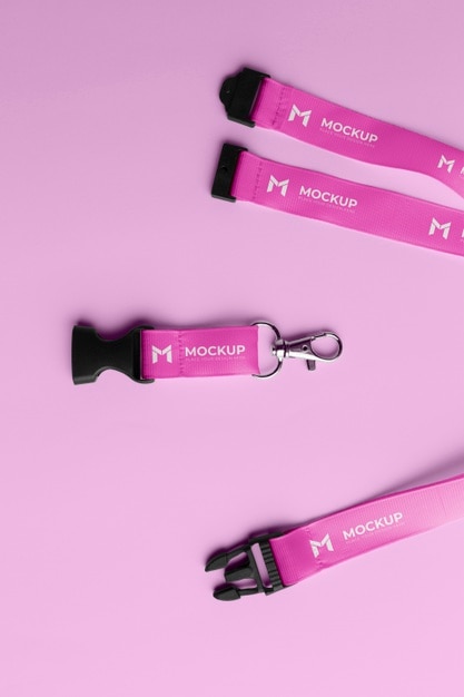 Close-up no projeto de maquete de lanyard