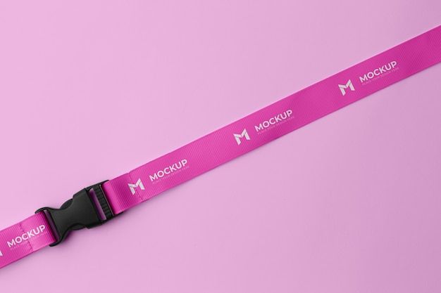 Close-up no projeto de maquete de lanyard