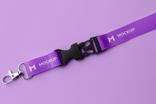 Close-up no projeto de maquete de lanyard
