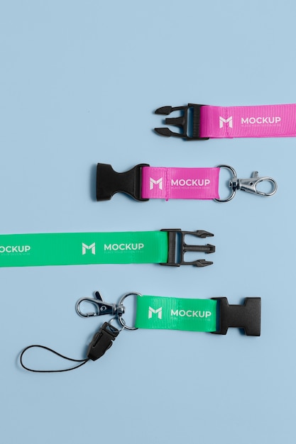 Close-up no projeto de maquete de lanyard