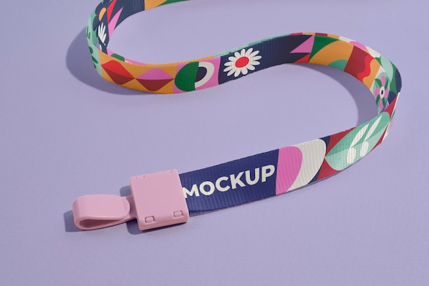 PSD close-up no projeto de maquete de lanyard