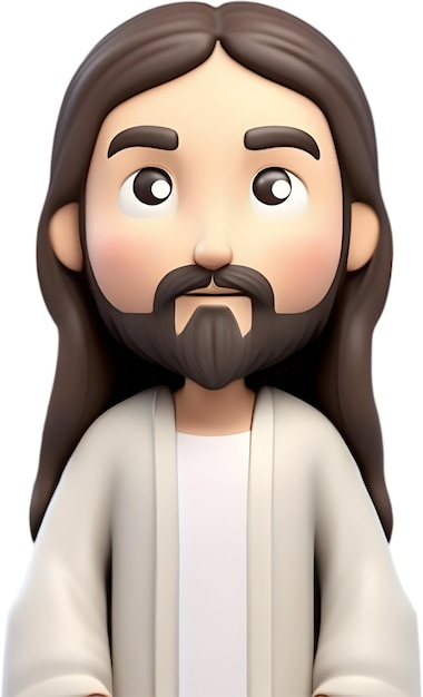 PSD close up of cute cartoon jesus christ icon