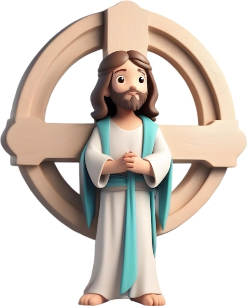 PSD close up of cute cartoon jesus christ icon